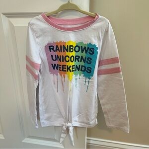 Rainbows Unicorns Weekends Long Sleeve Graphic T-Shirt Girls Size 6X
